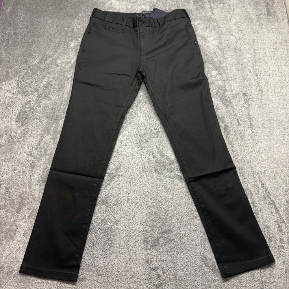 Five Four Chino Pants Men 31 Black New Whit Tags Zip Fly Stretch Cotton Trousers